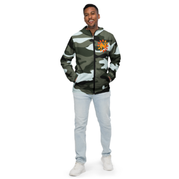 Men’s windbreaker Army colour woth logo up front - Image 2
